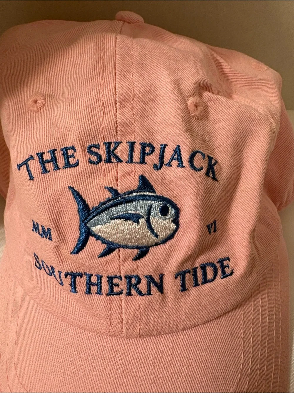 Southern Tide hat Pink Skipjack Embroidered Baseball Cap pink blue women medium